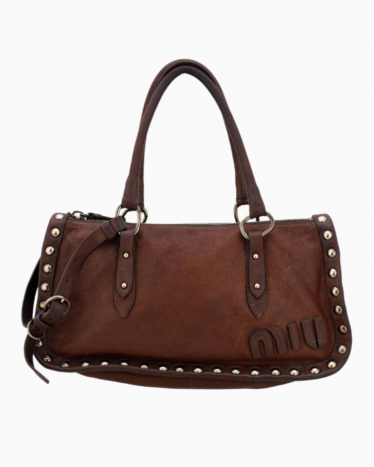 Bolsa Miu Miu original vintage em couro marrom feminina